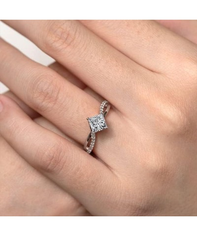 1.15 Carat (ctw) Moissanite Engagement Rings for Women 10K/14K/18K White Gold Ring Moissanite Rings 18K Gold $181.60 Rings