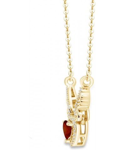 Angel Wings Heart Pendant Necklace In 14K Gold Over Sterling Silver yellow-gold-plated-silver : Garnet $21.12 Necklaces