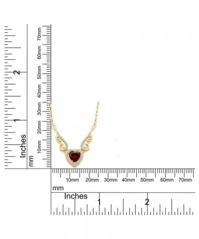 Angel Wings Heart Pendant Necklace In 14K Gold Over Sterling Silver yellow-gold-plated-silver : Garnet $21.12 Necklaces