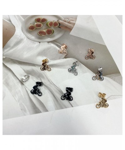 Mini Bike Stud Earrings For Women Girls Dainty 18K Gold Plated Hypoallergenic Post Cartilage Tragus Cute Tiny Bicycle Piercin...