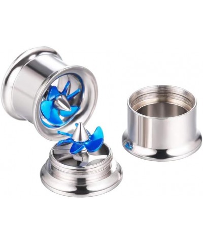 2 PCS Fashion Windmill Turbine Stainless-Steel Ear Plugs Tunnels Gauges Stretcher Piercings 8m-20mm Blue 8mm $10.70 Body Jewelry