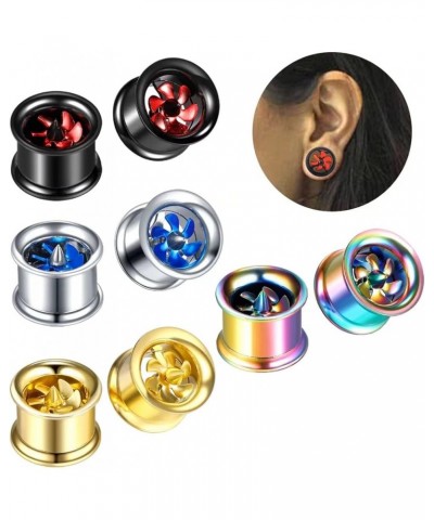 2 PCS Fashion Windmill Turbine Stainless-Steel Ear Plugs Tunnels Gauges Stretcher Piercings 8m-20mm Blue 8mm $10.70 Body Jewelry