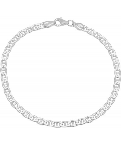 2mm-10mm Solid .925 Sterling Silver Italian Mariner Link Bracelet 10.0 Inches 3.5mm Anklet $22.05 Anklets