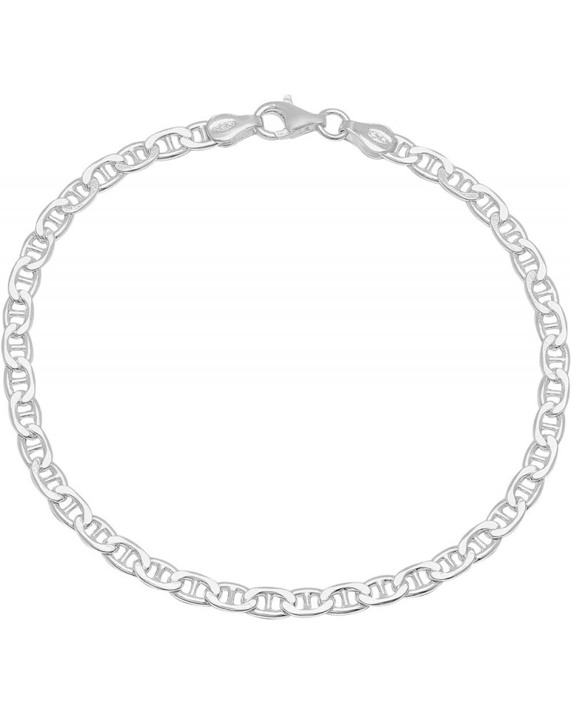 2mm-10mm Solid .925 Sterling Silver Italian Mariner Link Bracelet 10.0 Inches 3.5mm Anklet $22.05 Anklets