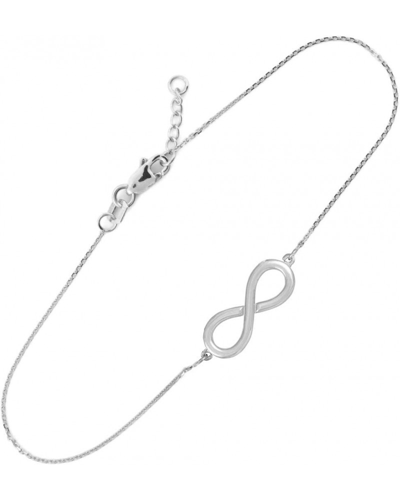 Women's Sterling Silver High Polish 7.5 Inch Infinity Bracelet, Adjustable to 8 inches $11.99 Bracelets