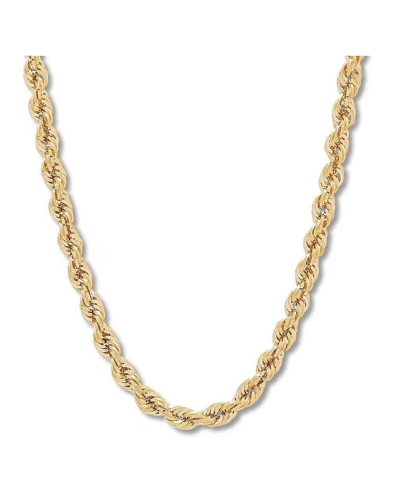 Shop Rope Necklace - 2MM/4MM/6MM Size Options - 16/18/20/22/24/26 Inch Lengths - Gold/White Gold/Rose Gold 26 Inch 6MM Rope G...