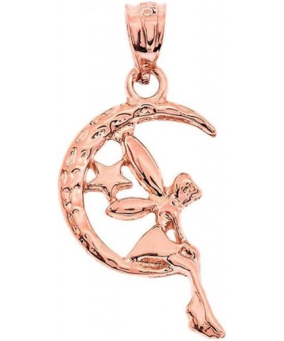 10k Tinkerbell Fairy Tale on the Moon Charm Pendant Rose Gold $33.59 Pendants