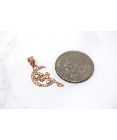 10k Tinkerbell Fairy Tale on the Moon Charm Pendant Rose Gold $33.59 Pendants