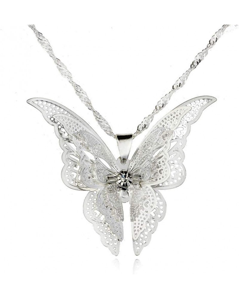 Openwork Butterfly Necklace Pendant Necklace Clavicle Chain Charm Women Jewelry $5.99 Necklaces