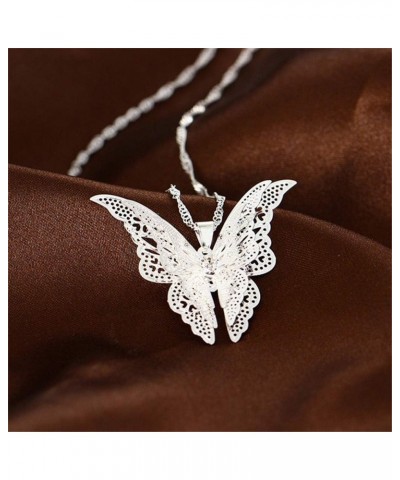 Openwork Butterfly Necklace Pendant Necklace Clavicle Chain Charm Women Jewelry $5.99 Necklaces