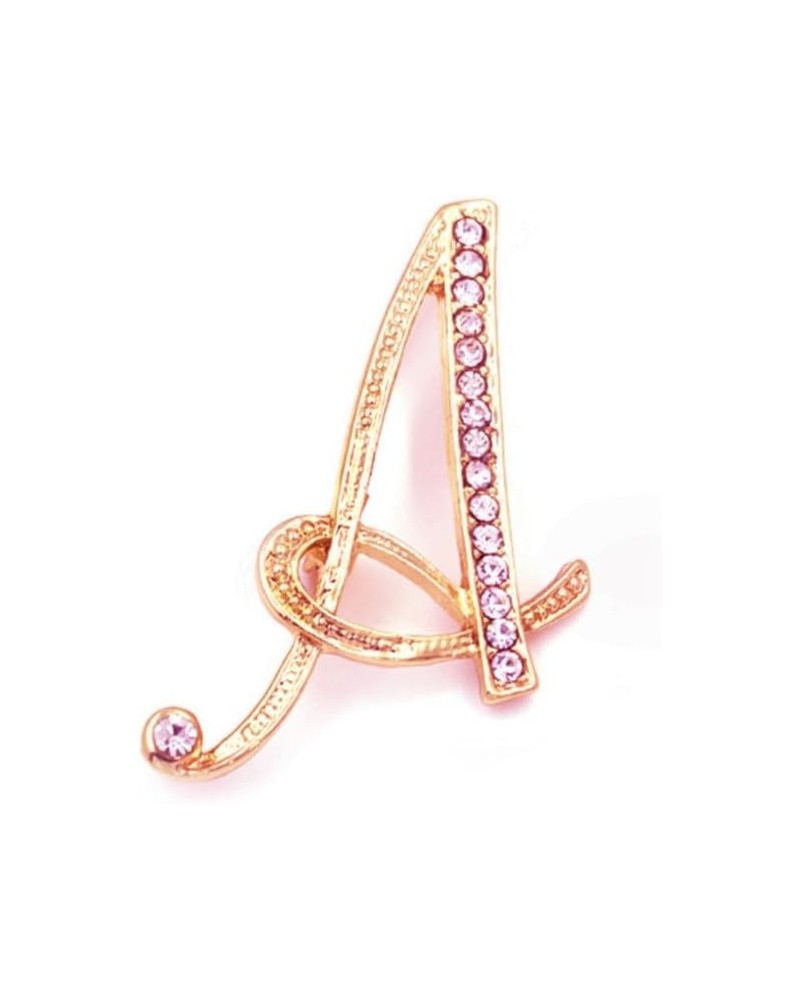 Women A-Z Initial Pins 26 Letters Pins Gold Plated Metal Brooches Clear Crystal Rhinestone Brooch Breastpin Badge Letters A $...