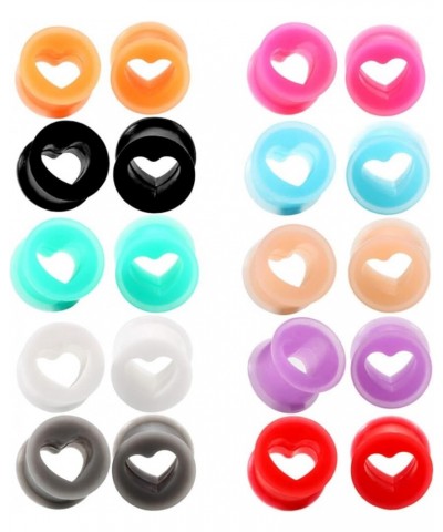 Earring Hoop Stud Drop & Dangle, 1Pc Unisex Heart Shape Silicone Ear Plug Tunnel Expander Body Piercing Jewelry for Women Tee...