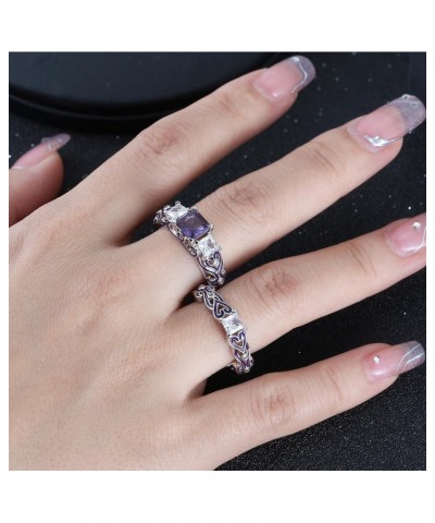 Cherri Purple Princess Cut Engagement Wedding Band Bridal Set $14.49 Sets