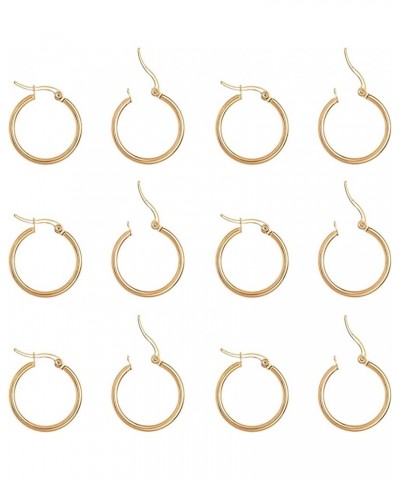 24pcs Huggie Earrings Golden Hoop Earrings Hypoallergenic Stainless Steel Hoop Earring 1x0.7mm Pin Hoop Earrings Set Earwires...