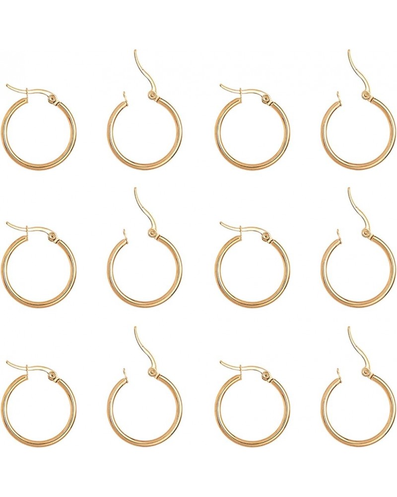 24pcs Huggie Earrings Golden Hoop Earrings Hypoallergenic Stainless Steel Hoop Earring 1x0.7mm Pin Hoop Earrings Set Earwires...