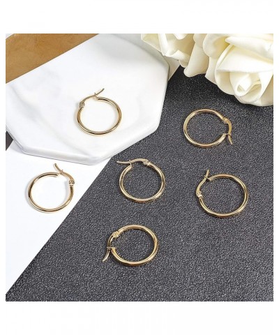 24pcs Huggie Earrings Golden Hoop Earrings Hypoallergenic Stainless Steel Hoop Earring 1x0.7mm Pin Hoop Earrings Set Earwires...