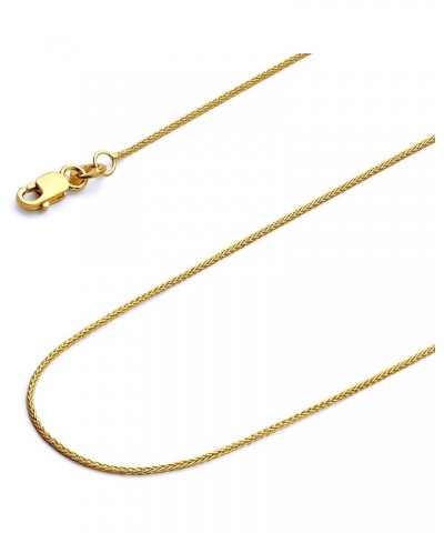 14K Solid Gold Round Wheat Chains (Select Options) 24 Inches Yellow Gold $105.06 Necklaces