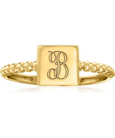 by Ross-Simons 14kt Yellow Gold Personalized Square Beaded Ring Size 8 (Initial) $52.20 Rings