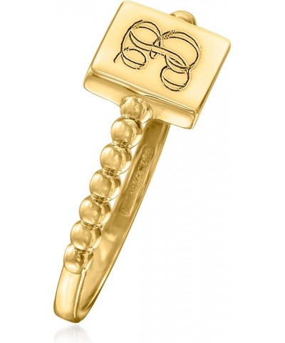 by Ross-Simons 14kt Yellow Gold Personalized Square Beaded Ring Size 8 (Initial) $52.20 Rings