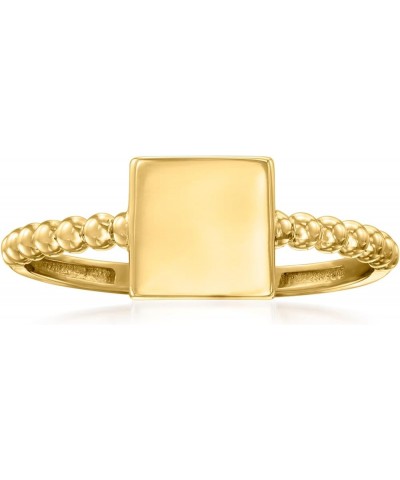 by Ross-Simons 14kt Yellow Gold Personalized Square Beaded Ring Size 8 (Initial) $52.20 Rings