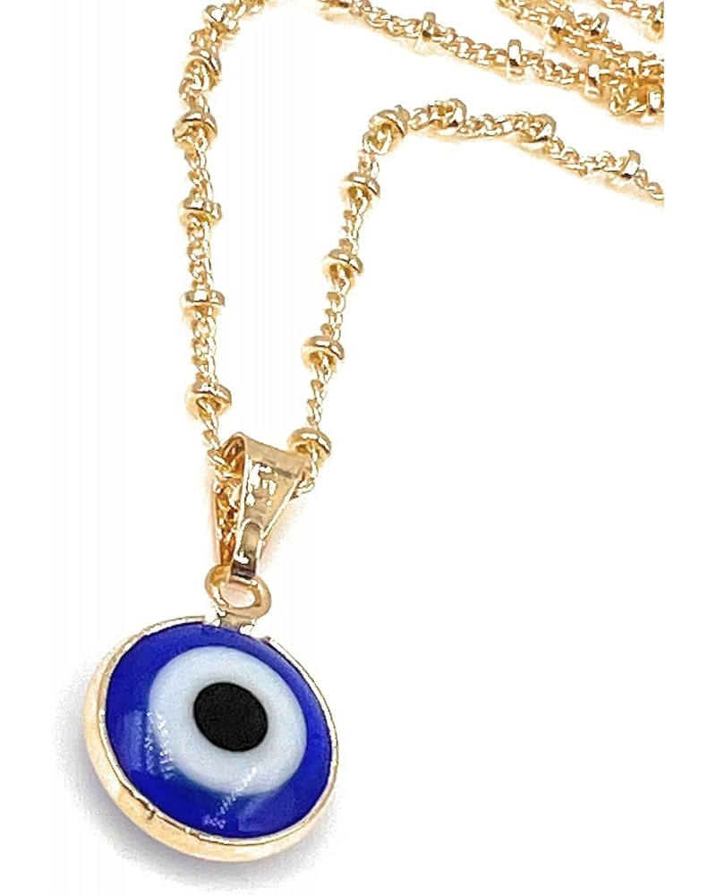 Evil Eye Pendant Necklace for Women 18K Gold Plated Chain Protection Jewelry - Blue $15.85 Necklaces