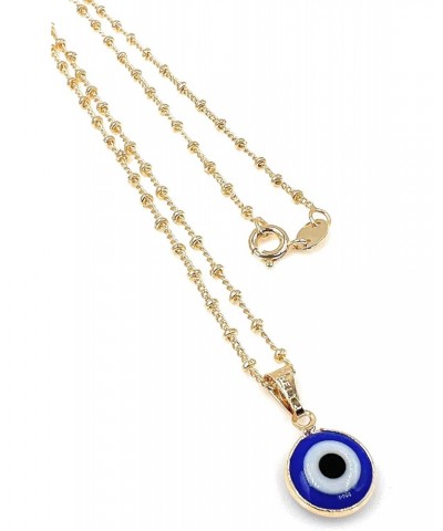 Evil Eye Pendant Necklace for Women 18K Gold Plated Chain Protection Jewelry - Blue $15.85 Necklaces