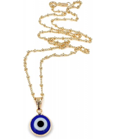 Evil Eye Pendant Necklace for Women 18K Gold Plated Chain Protection Jewelry - Blue $15.85 Necklaces