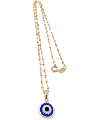 Evil Eye Pendant Necklace for Women 18K Gold Plated Chain Protection Jewelry - Blue $15.85 Necklaces