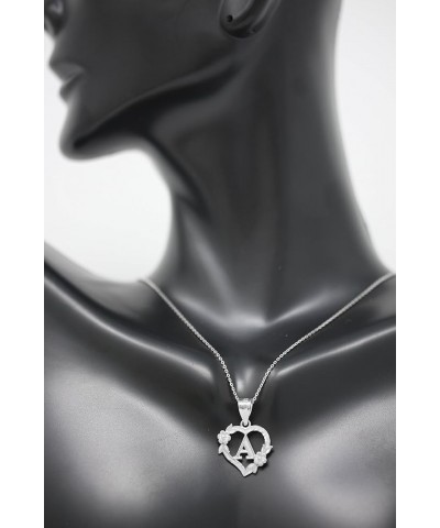 Sterling Silver Initial Heart Pendant for Women 22.0 Inches O $24.18 Necklaces