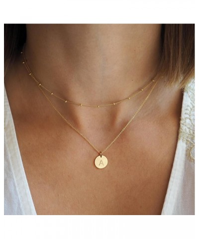 Layered Initial Necklaces for Women 14K Gold Plated Letter Necklace Dainty Gold Layering Necklaces for Women Trendy Initial C...