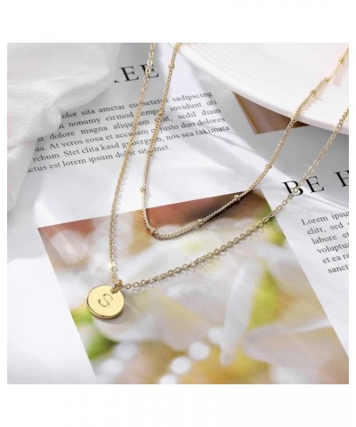 Layered Initial Necklaces for Women 14K Gold Plated Letter Necklace Dainty Gold Layering Necklaces for Women Trendy Initial C...