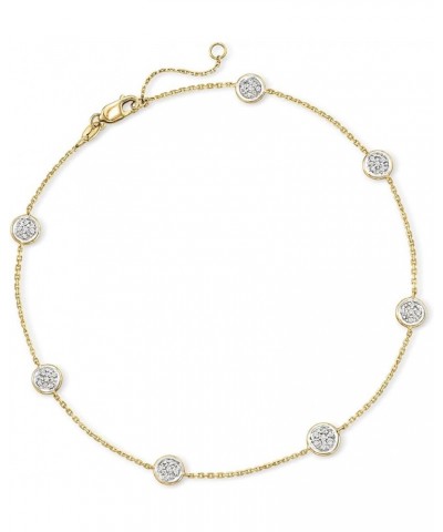 0.25 ct. t.w. Pave Diamond Station Anklet in 14kt Gold .25 ct. t.w. in Yellow Gold 9.0 Inches $324.65 Anklets