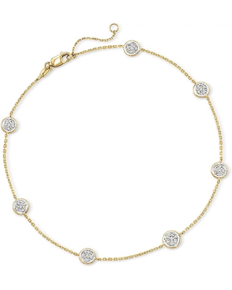 0.25 ct. t.w. Pave Diamond Station Anklet in 14kt Gold .25 ct. t.w. in Yellow Gold 9.0 Inches $324.65 Anklets