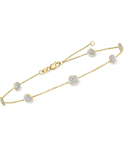 0.25 ct. t.w. Pave Diamond Station Anklet in 14kt Gold .25 ct. t.w. in Yellow Gold 9.0 Inches $324.65 Anklets