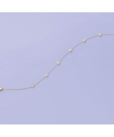 0.25 ct. t.w. Pave Diamond Station Anklet in 14kt Gold .25 ct. t.w. in Yellow Gold 9.0 Inches $324.65 Anklets