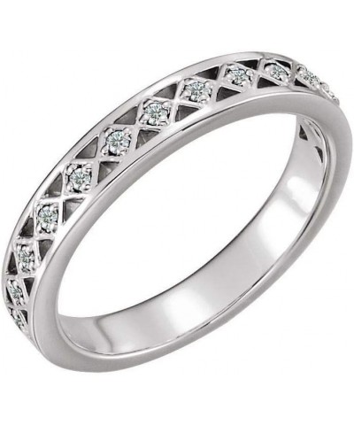 1/8 Cttw Diamond Stackable Wedding Anniversary Ring Band (.13 Cttw) (Width - 20.7mm) Diamond - 14k White Gold $508.44 Rings