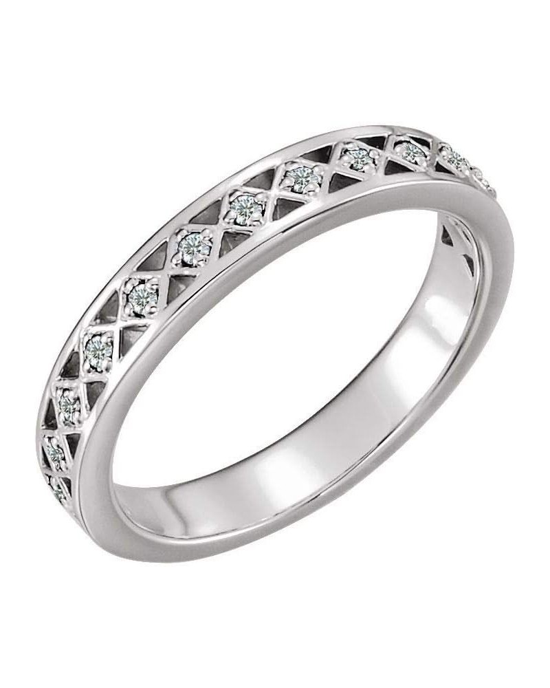 1/8 Cttw Diamond Stackable Wedding Anniversary Ring Band (.13 Cttw) (Width - 20.7mm) Diamond - 14k White Gold $508.44 Rings