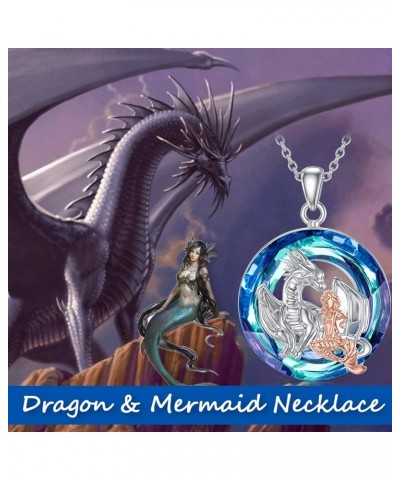 Mermaid Dragon Phoenix Necklace in Sterling Silver Jewelry Gifts for Women Girl Dragon & Mermaid $23.64 Necklaces