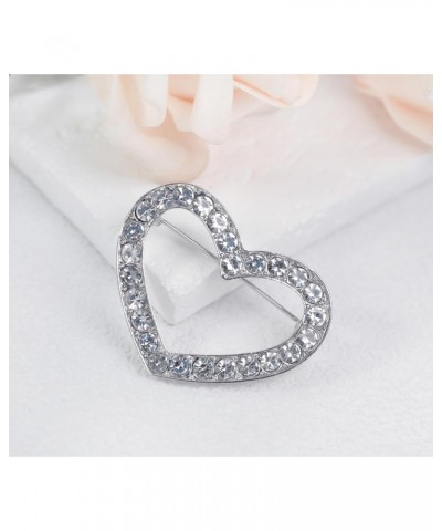 Womens Clear Crystal Rhinestone Valentine Love Heart Fashion Brooch Pin $11.39 Brooches & Pins