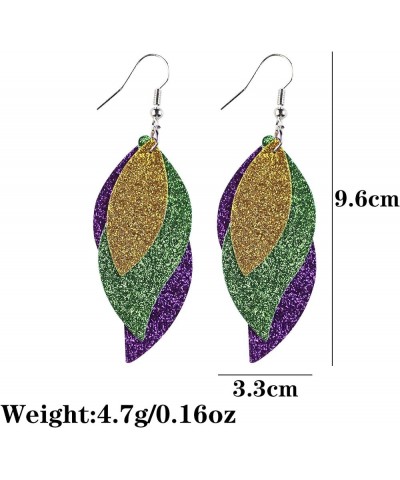 Mardi Gras Theme Earrings for Women Girls Lightweight Carnival Exaggerated Resin Acrylic Mask Teardrop Earrings Glitter Leath...