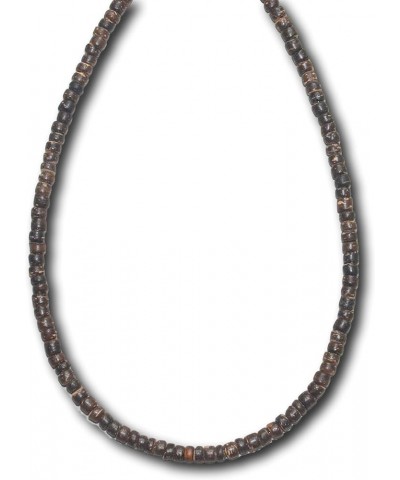 Mens and Womens Real Brown Coconut Beads, Summer Beach Necklace From the Philippines - 5mm (3/16") 18 Inches $11.17 Necklaces