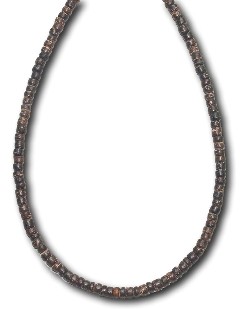 Mens and Womens Real Brown Coconut Beads, Summer Beach Necklace From the Philippines - 5mm (3/16") 18 Inches $11.17 Necklaces