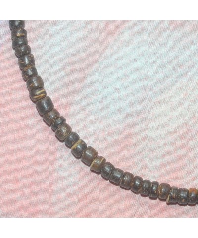 Mens and Womens Real Brown Coconut Beads, Summer Beach Necklace From the Philippines - 5mm (3/16") 18 Inches $11.17 Necklaces