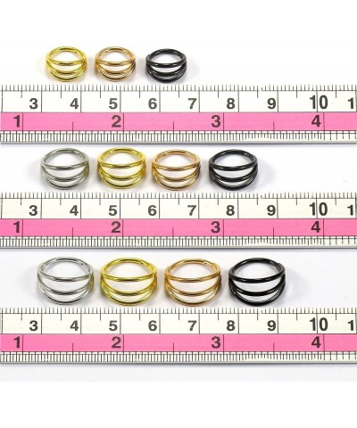 Triple Stack 16 Gauge 316L Surgical Steel Clicker Hinged Segment Nose Ring Septum Piercing Jewelry Black $8.66 Body Jewelry