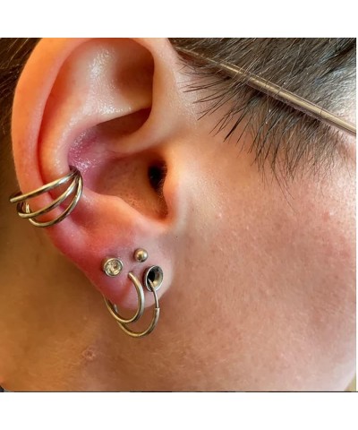 Triple Stack 16 Gauge 316L Surgical Steel Clicker Hinged Segment Nose Ring Septum Piercing Jewelry Black $8.66 Body Jewelry