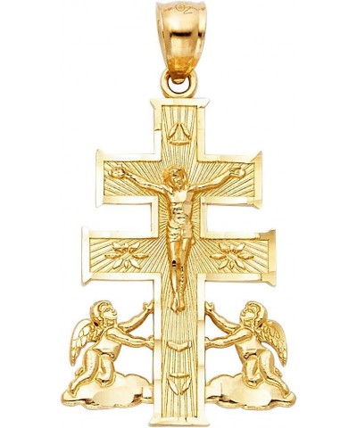 14k Yellow Gold Religious Cross of Caravaca Pendant $99.12 Pendants