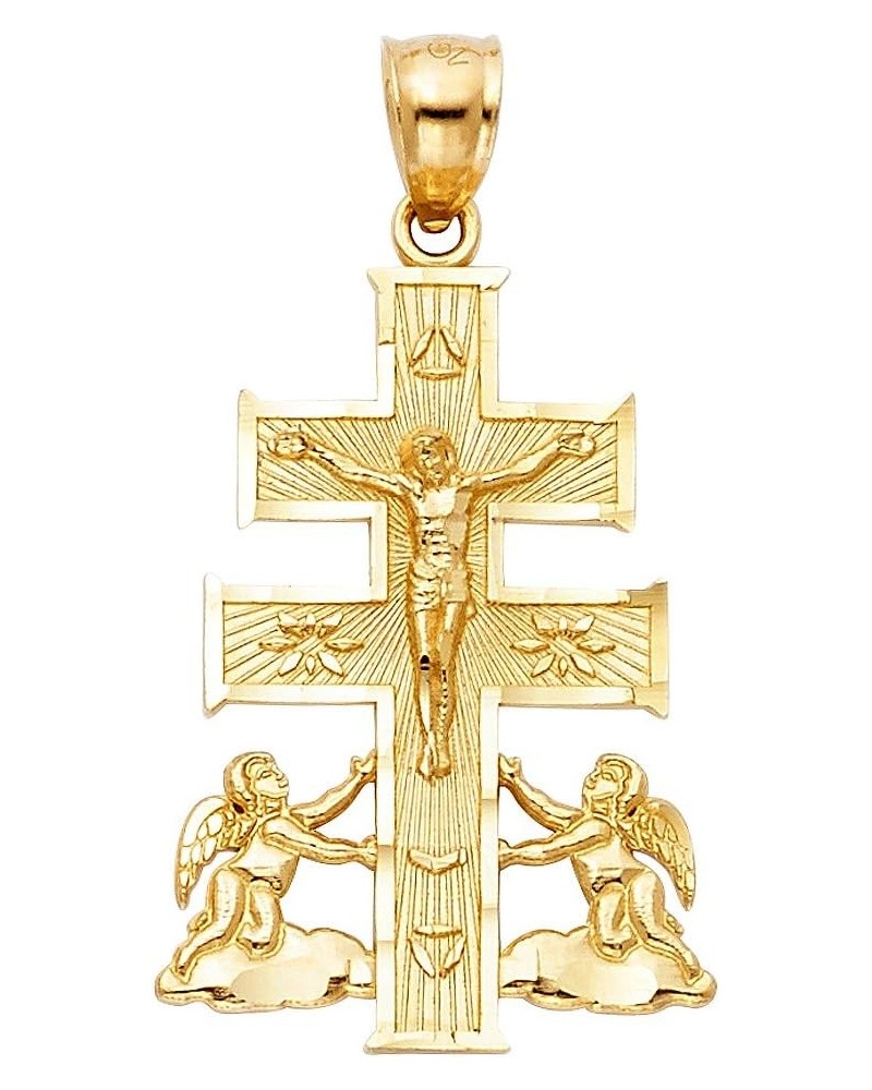 14k Yellow Gold Religious Cross of Caravaca Pendant $99.12 Pendants