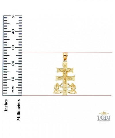 14k Yellow Gold Religious Cross of Caravaca Pendant $99.12 Pendants