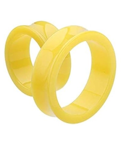 Supersize Neon Colored Acrylic Double Flared Ear Gauge Tunnel Plug Earrings 1-7/8" (48mm), Yellow $11.48 Body Jewelry