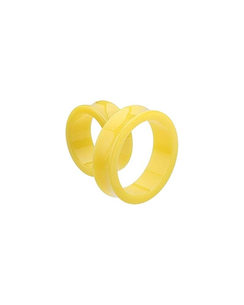 Supersize Neon Colored Acrylic Double Flared Ear Gauge Tunnel Plug Earrings 1-7/8" (48mm), Yellow $11.48 Body Jewelry